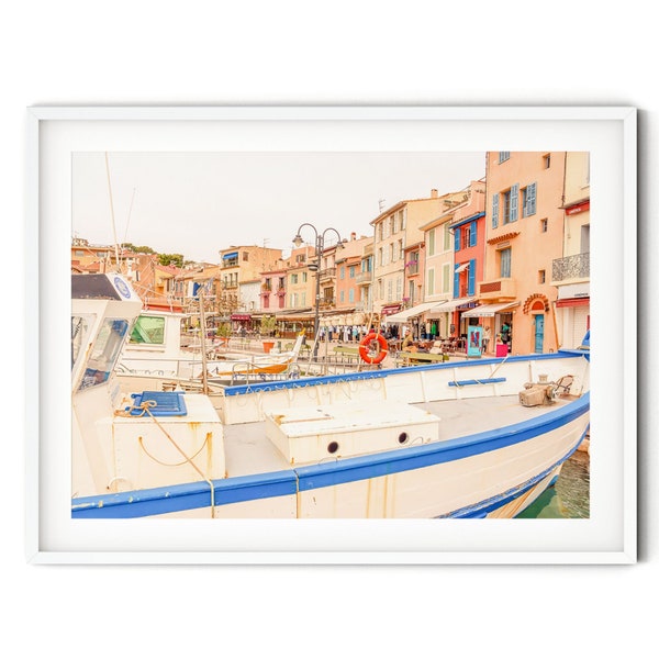 Cassis Fischerboote Poster, Fine Art Südfrankreich Fotografie, Cote d'Azur Foto, französische Riviera Deko, mediterrane Deko im Küstenstil