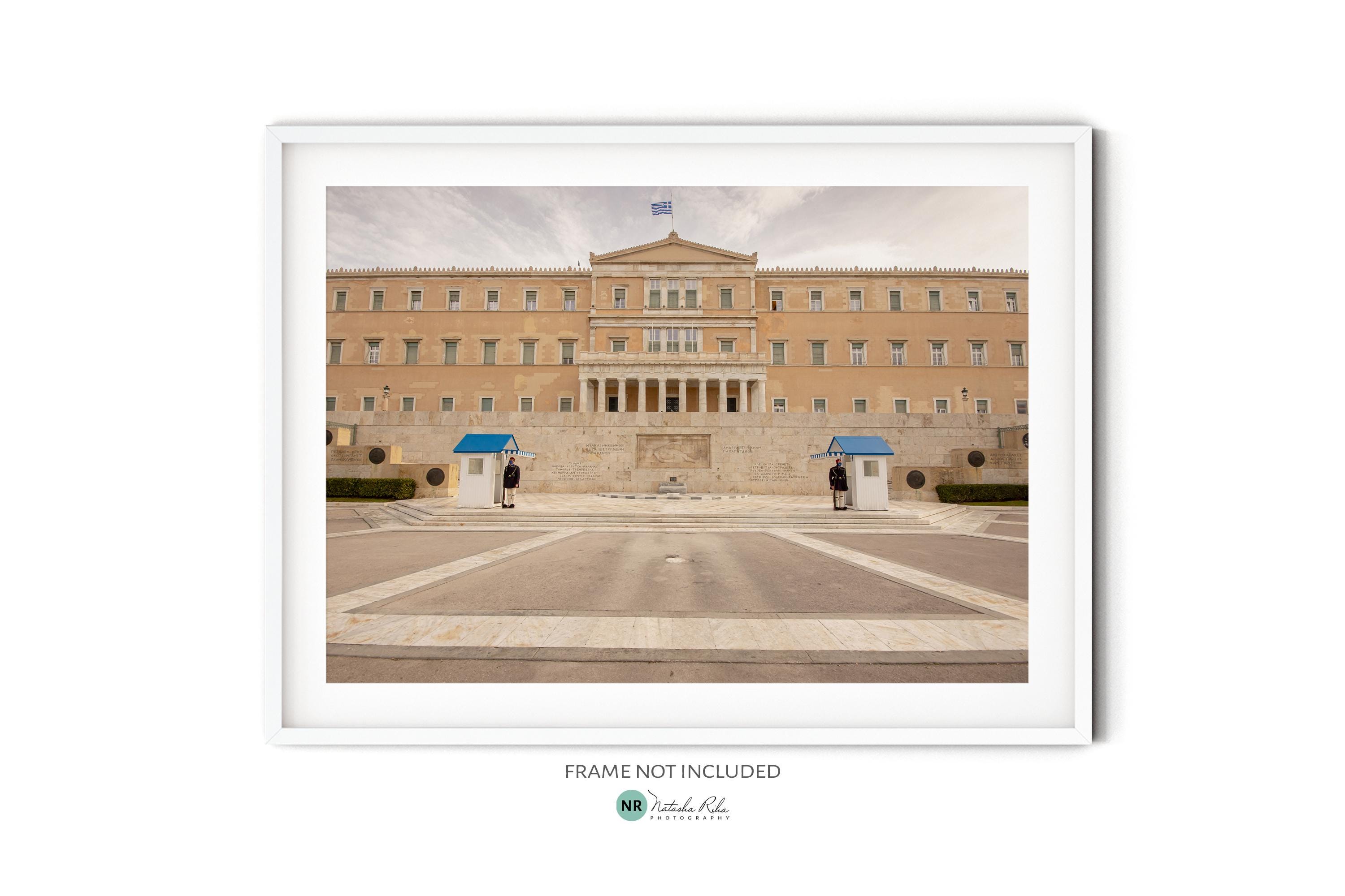 Greek Parliament Photo, Fine Art Athens Photography Print, Greece Wall Art, European Architecture Poster, Neutral Travel Themed Decor