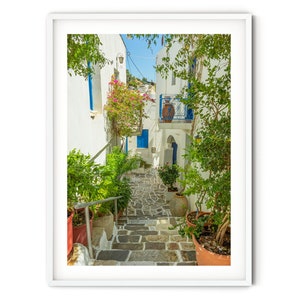 Greek Islands Print, Fine Art Greece Photography, Cyclades Village Wall Art, Mediterranean Architecture Photo, Boho Travel Themed Decor