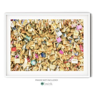 Pont des Arts Love Locks Photo, Fine Art Paris Photography, Large France Wall Art, Romantic Parisian Home Decor, European City Travel Print