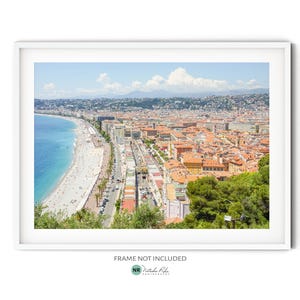 Cote d'Azur Photography, Fine Art French Riviera Print, Nice France Wall Art, Promenade des Anglais Beach Photo, Coastal Travel Themed Decor