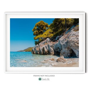 Skopelos Beach Print - Fine Art Ocean Photography Print for Modern Beach House Decor