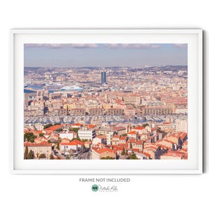Aerial View of Marseille Print, Fine Art South of France Photography Print, Skyline Art Print, Mediterranean City Travel Wall Art