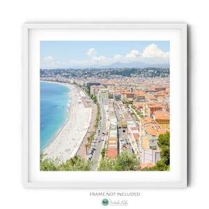 Cote d&#39;Azur Photography, Nice France Travel Wall Art, French Riviera Print, Promenade des Anglais Photo, Coastal Themed Beach Wall Decor