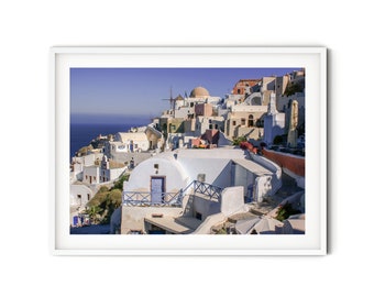 Oia Santorini Print, Fine Art Greece Photography, Greek Islands Wall Art, Mediterranean Landscape Art Print, Modern Travel Themed Decor