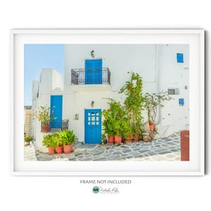 Greek Village Photo, Fine Art Greece Photography, Greek Island Print, Greek Architecture Poster, Mediterranean Style Travel Wall Art Decor