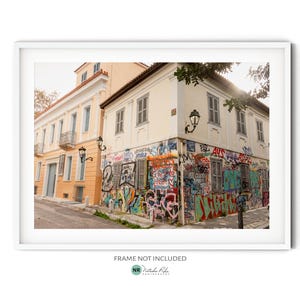 Graffiti Street Art Plaka Photo, Fine Art Athens Photography, Greece Wall Art, European Architecture Print, Colorful Travel Themed Decor