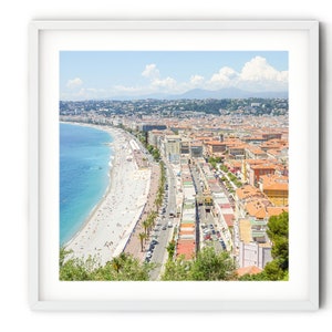 Cote d'Azur Photography, Nice France Travel Wall Art, French Riviera Print, Promenade des Anglais Photo, Coastal Themed Beach Wall Decor