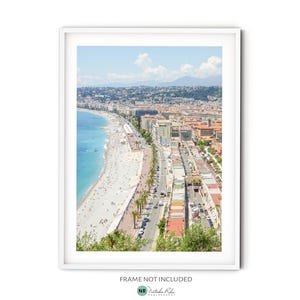 Cote d'Azur Photography, Fine Art French Riviera Print, Nice France Wall Art, Promenade des Anglais Beach Photo, Coastal Travel Themed Decor