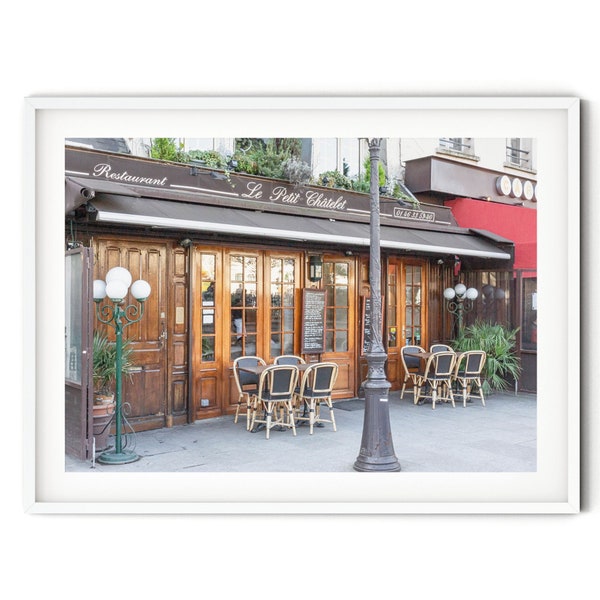 Le Petit Chatelet Bistro Print, Fine Art Paris Photography, France Travel Wall Art, Parisian Home Decor, French Themed Room Wall Decor