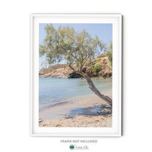 Greek Beach Wall Art, Mediterranean Beach Print, Fine Art Greece Photography Print, Neutral Coastal Wall Decor or Beach House Decor