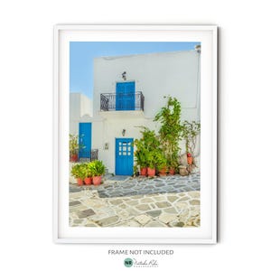 Greek Village Photo, Fine Art Greece Photography, Greek Island Print, Greek Architecture Poster, Mediterranean Style Travel Wall Art Decor
