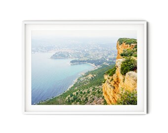 French Riviera Print, Fine Art Cote d'Azur Photography, Coastal Landscape Wall Art, South of France Art Print, Modern Coastal Decor