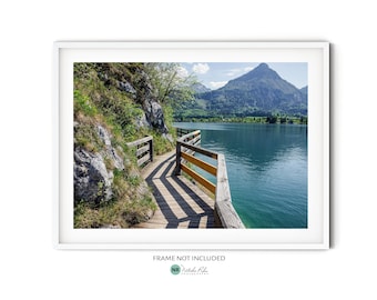Wolfgangsee Mountain Lake Print, Fine Art Austria Photography, Alpine Landscape Wall Art, Salzkammergut Art Print, Nature Themed Cabin Decor