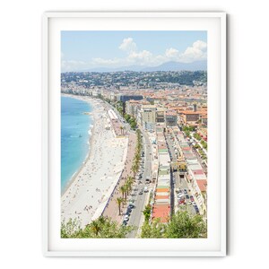 Cote d'Azur Photography, Fine Art French Riviera Print, Nice France Wall Art, Promenade des Anglais Beach Photo, Coastal Travel Themed Decor