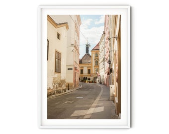 Alley of Vienna Print, Fine Art Travel Photography, European Street Art Print, Large Austria Wall Art, Old Town Architecture Poster