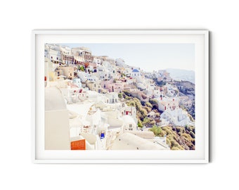 Oia Santorini Print, Fine Art Greece Photography, Greek Islands Wall Art, Cyclades Architecture Poster, Travel Inspired Wall Decor