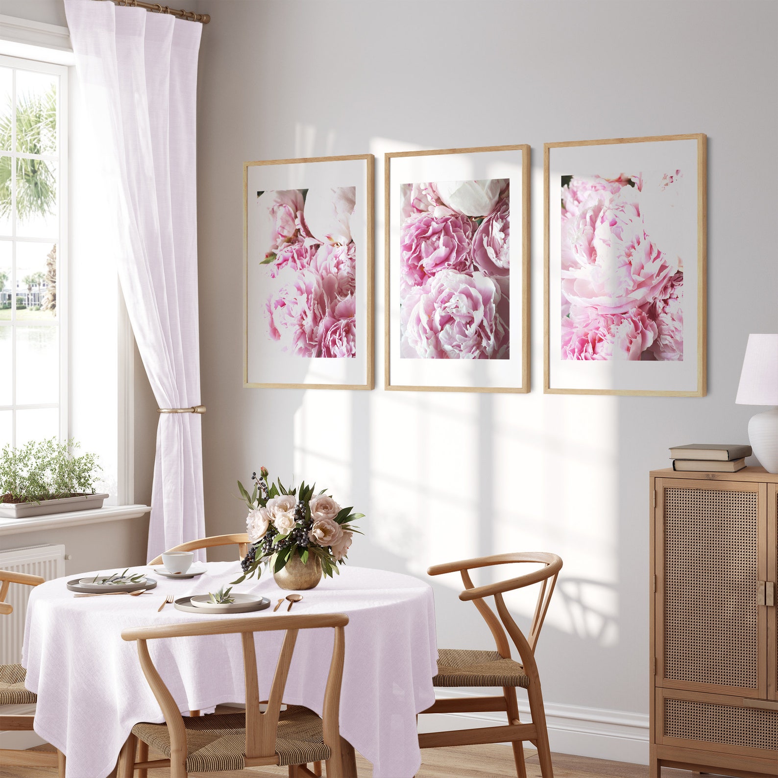 Blush Pink Peony Print Set, Fine Art Peony Photography, Pastel Flower ...
