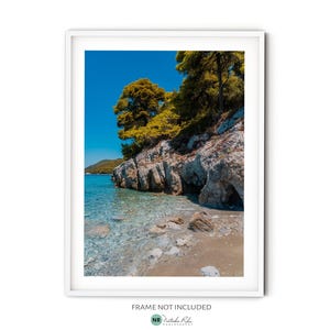 Skopelos Beach Print - Fine Art Ocean Photography Print for Modern Beach House Decor