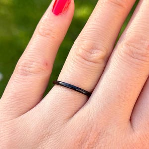 Stainless Steel 2mm Ring, Rounded Dome Ring, Minimalist Stackable Band, Thin Dainty Ring, Wedding / Engagement Jewellery for Men / Women