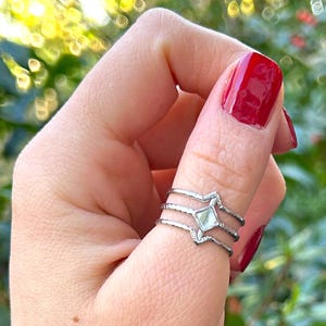 925 Sterling Silver Twisted Ring, Triple Band, Braided Ring