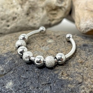 Stainless Steel Spinner Ring, Spinning Ring, Fidget Ring, Meditation Ring, Anxiety Ring, Worry Ring, Spin Ring, Bead Ring, Open Boho Ring
