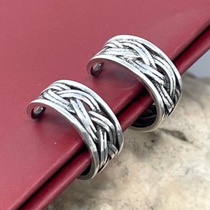925 Sterling Silver Ear Cuff, No Piercing Ear Wrap, EarCuff, Fake Piercing, Clip On, Boho, Hippie, Cartilage Earring, 925 Silver Ear Cuff