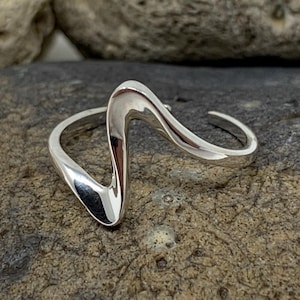 Stainless Steel Ring, Geometric Ring, Love Wave Ring, Silver Ring, Gold Ring, Adjustable Open Ring, Minimalist Boho Ring, Rings for Women