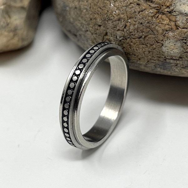 Stainless Steel Spinner Ring, Spinning Ring, Fidget Ring, Meditation Ring, Anxiety Ring, Worry Ring, Boho Ring, Spin Ring, Band Ring Gift