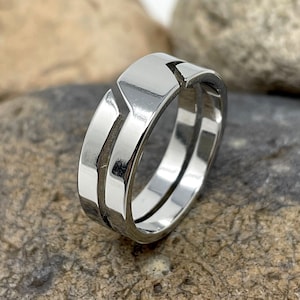 Stainless Steel Ring, 6mm Ring, Steel Band, Thick Ring, Chunky Ring, Statement Ring, Minimalist Silver Ring, Man Ring, Rings for Men/Women