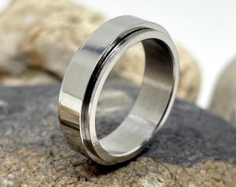 Stainless Steel Spinner Ring, Spinning Ring, Fidget Ring, Meditation Ring, Anxiety Ring, Worry Ring, Boho Ring, Spin Ring, Band Ring Gift