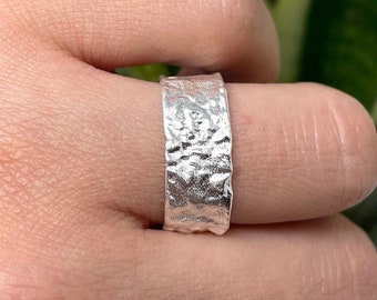 Silver Open Ring, Chunky Silver Ring, Hammered Silver Ring, Boho Ring, Statement Ring, Thick Ring, Stacking Band, Adjustable Rings for Women