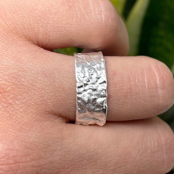 Silver Open Ring, Chunky Silver Ring, Hammered Silver Ring, Boho Ring, Statement Ring, Thick Ring, Stacking Band, Adjustable Rings for Women