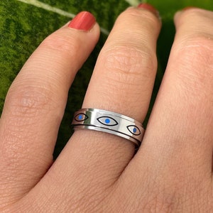 Stainless Steel Spinner Ring, Spinning Ring, Fidget Ring, Meditation Ring, Anxiety Ring, Worry Ring, Spin Ring, Evil Eye Ring, Hamsa Ring