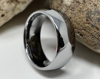 Silver Tungsten Ring, Tungsten Wedding Band, Thick 8mm Ring, Wedding Ring, Engagement Ring, Man Ring, Rings for Men Women, Anniversary Ring