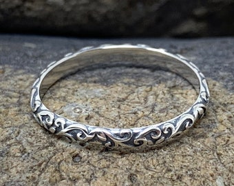 925 Sterling Zilveren Ring, Dunne Boho Ring, Massief Zilveren Ring Band, Eenvoudige Minimalistische Ring, Stack Ring, Minimale Sierlijke Ring, Ringen voor Vrouwen