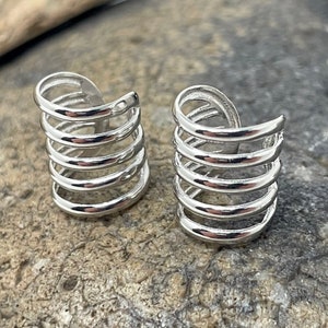 925 Sterling Silver Ear Cuff, No Piercing Ear Wrap, 5, 4, 3 Band EarCuff, Fake Piercing, Clip On, Cartilage Earring, 925 Silver Ear Cuff