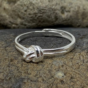 925 Sterling Zilveren Ring, Liefde Knoop Ring, Vriendschap Ring, Verstelbare Ring, Open Ring, Boho Ring, Stapelbare Ring, Ringen voor Vrouwen, Man Ring