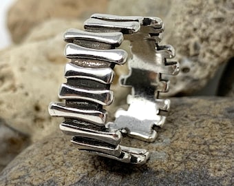 925 Sterling Silver Statement Ring, Bone Ring, Chunky Ring, Thick Ring, Thumb Ring, Boho Ring, Adjustable Open Ring, Stacking Ring, Man Ring