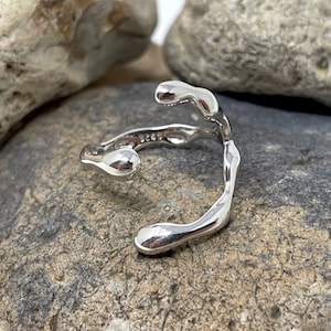 Edelstahl Ring, Klauenring, Statement Ring, Wickelring, Einzigartige Ring, Hug Ring, Gothic Ring, Boho Ringe für Frauen & Männer (Silber oder Gold)
