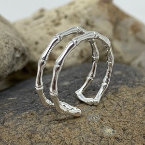 925 Sterling Silver Bamboo Ring, Boho Ring, Tree Plant Ring, Adjustable Open Ring, Stacking Ring, Minimalist Ring, Rings for Women, Man Ring