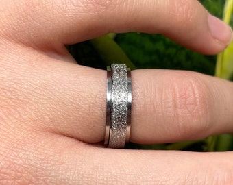 Stainless Steel Spinner Ring, Spinning Ring, Fidget Ring, Meditation Ring, Anxiety Ring, Worry Ring, Boho Ring, Spin Ring, Band Ring Gift