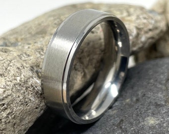 Bague en acier inoxydable, bague de 6 mm, bande d’acier, bague épaisse, bague chunky, bague mate brossée, bague homme, bagues pour femmes, hommes, bague minimaliste