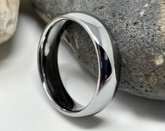 Bague en argent tungstène, alliance en tungstène, bague épaisse de 6 mm, alliance, bague de fiançailles, bague homme, bagues pour homme femme, bague d'anniversaire