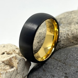 Black Tungsten Ring, Tungsten Wedding Band, Thick 8mm Ring, Wedding Ring, Engagement Ring, Anniversary Ring, Man Ring, Rings for Men Women