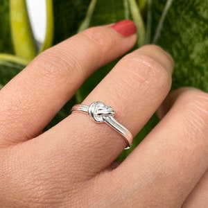 925 sterlingzilveren ring, liefdesknoopring, vriendschapsring, verstelbare ring, open ring, boho-ring, stapelbare ring, ringen voor vrouwen, manring