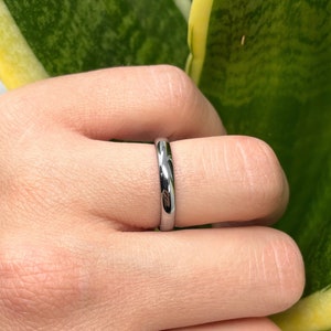 Silver Tungsten Ring, Tungsten Wedding Band, Thin 3mm Ring, Wedding Ring, Engagement Ring, Man Ring, Rings for Men Women, Anniversary Ring