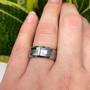 Silver Tungsten Ring, Tungsten Wedding Band, Wedding Ring, Thick 8mm Ring, Anniversary Ring, Man Ring, Rings for Men Women, Engagement Ring