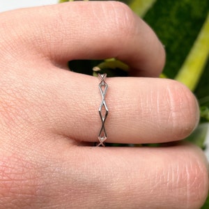 925 Sterling Silver Ring, Geometric Ring, Minimalist Ring, Dainty Ring, Hexagon Stack Ring, Boho Ring, Adjustable Open Ring, Rings for Women