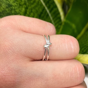 925 Silver Ring, Knot Ring, Love Ring, Adjustable Open Ring, Sterling Silver, Boho Ring, Friendship Ring, Minimalist Ring, Rings for Women